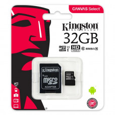 Карта памяти MicroSD 32GB Kingston Class 10 + SD адаптер Карта памяти MicroSD 32GB Kingston Class 10 + SD адаптер